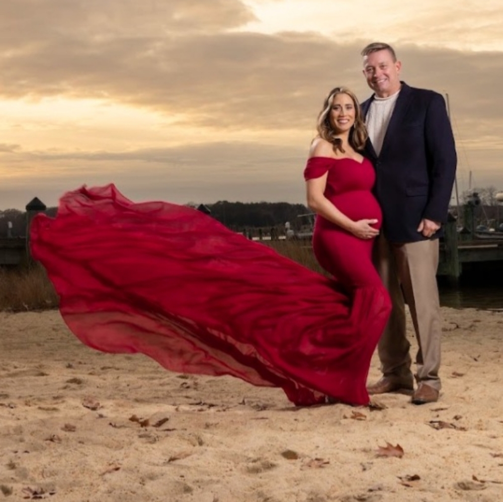 Maternity Off Shoulder Mermaid Gown